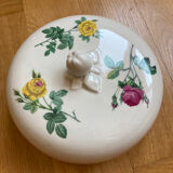 Bonbonnière / Gien earthenware box with pink motif