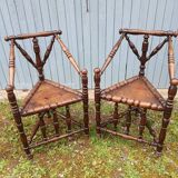 2 antique Scandinavian corner chairs/armchairs