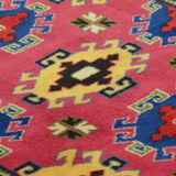 Anatolian handmade vintage rug 233 cm x 132 cm