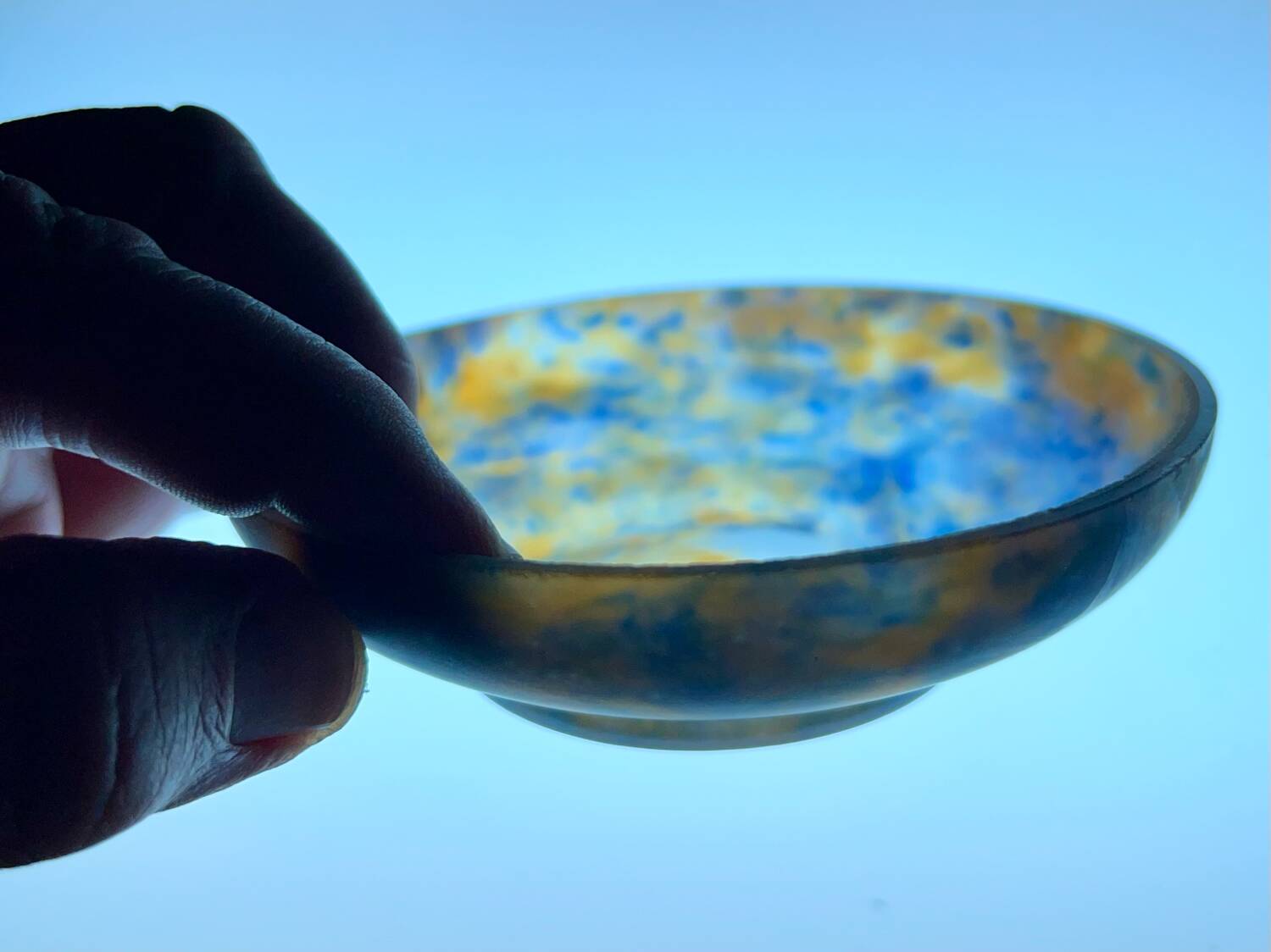 Small glass paste cut by Muller Frères Lunéville, in multi-coloured glass.