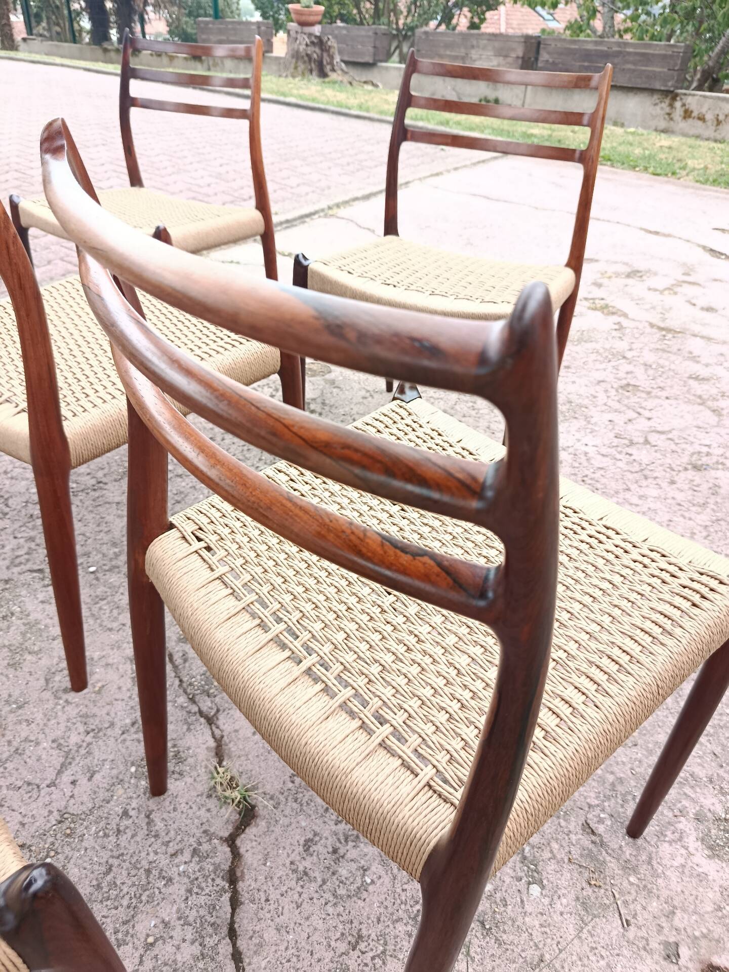 6 rosewood chairs no. 78 Niels Otto Moller