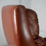 Easy chair "space age". Jean Prévost, France, leather, circa 1970