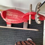 Old reindeer with wooden rocking