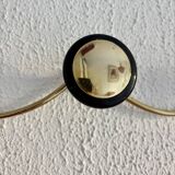 Vintage 1960 gold-plated coat rack with 3 hooks - 45 x 7 cm