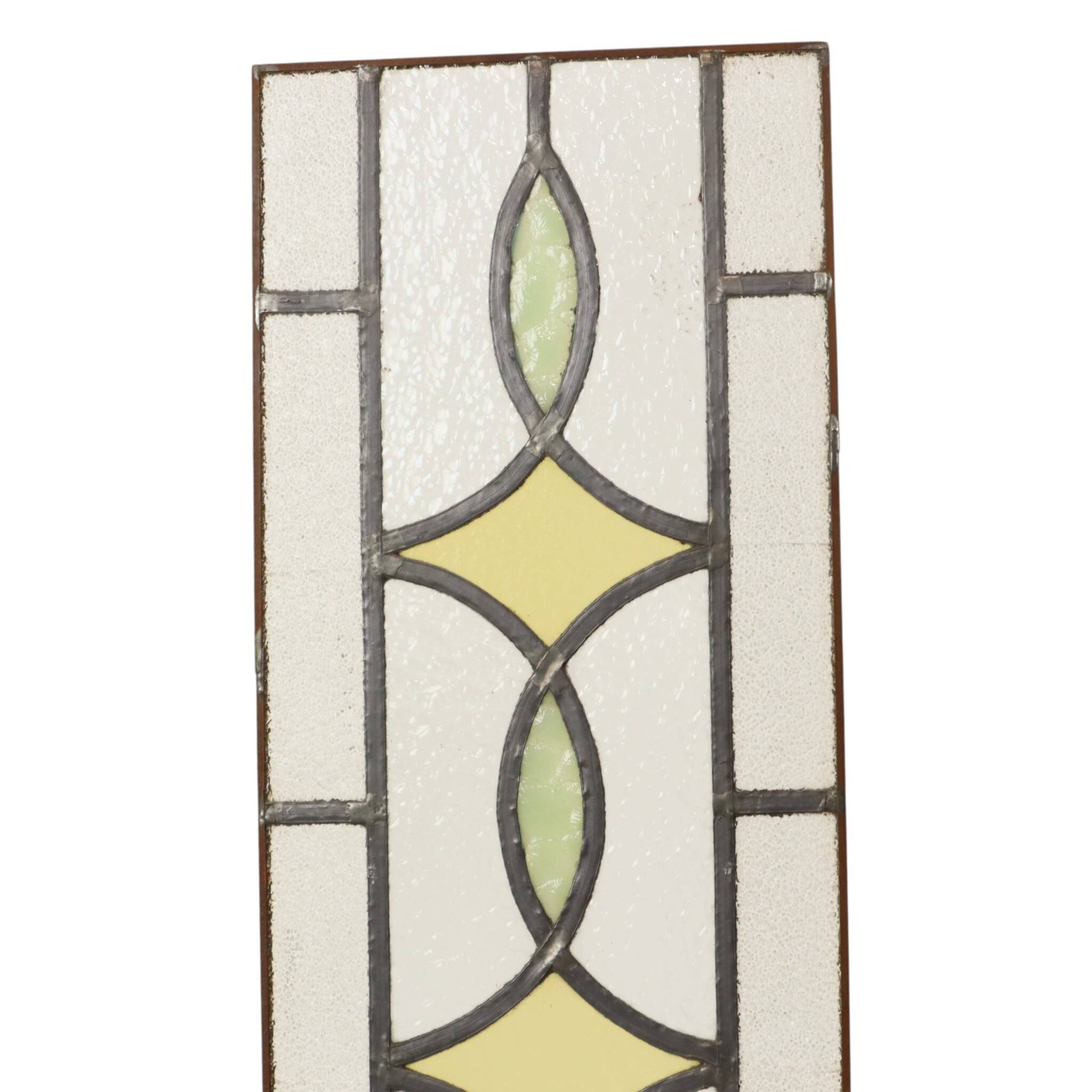 Art Deco Geometric Stained Glass Window 85x24cm