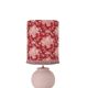 Recycled vintage lamp — Pink ceramic base and red fabric shade