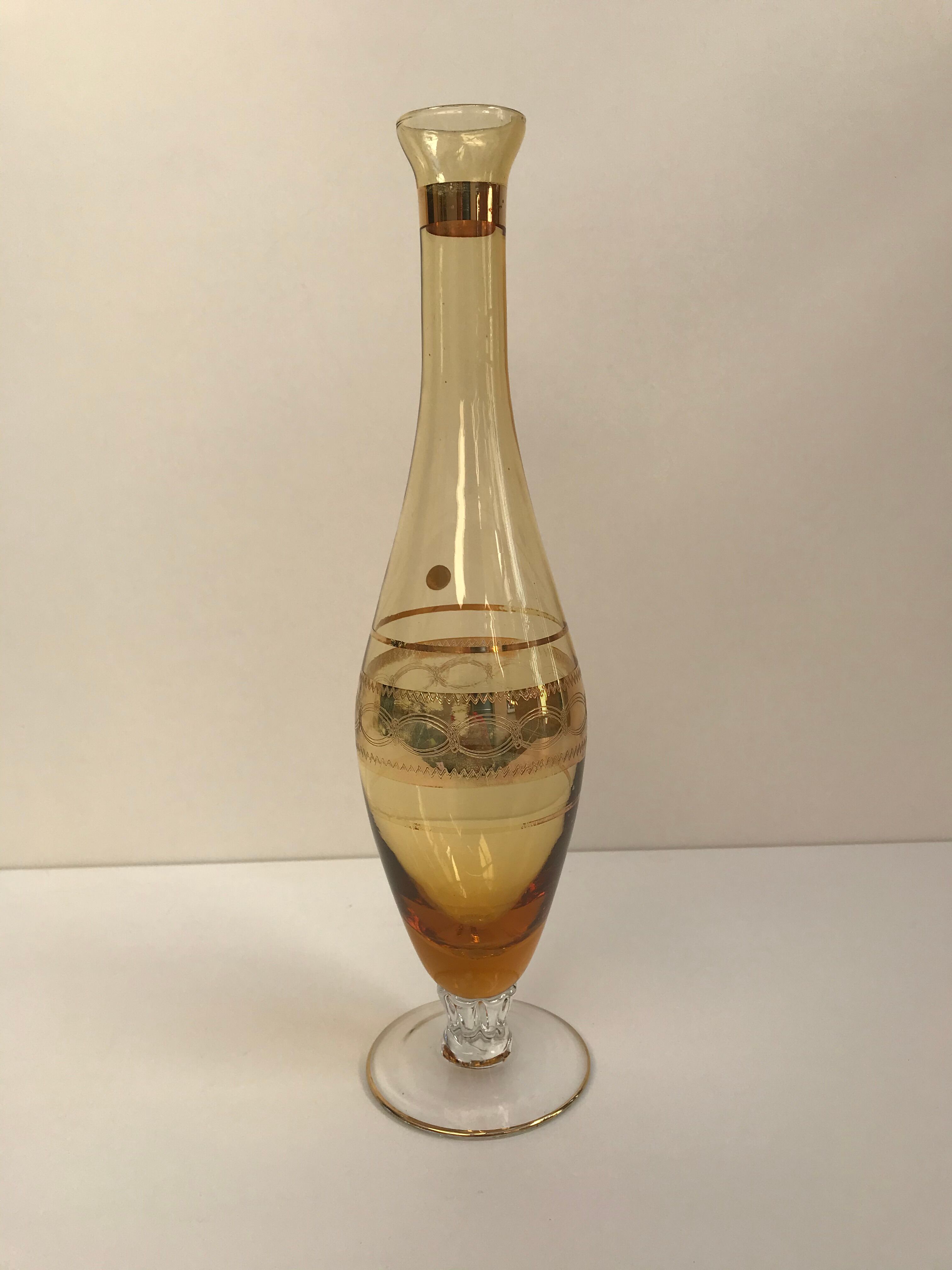 Brown and gold vase, Made in Italy