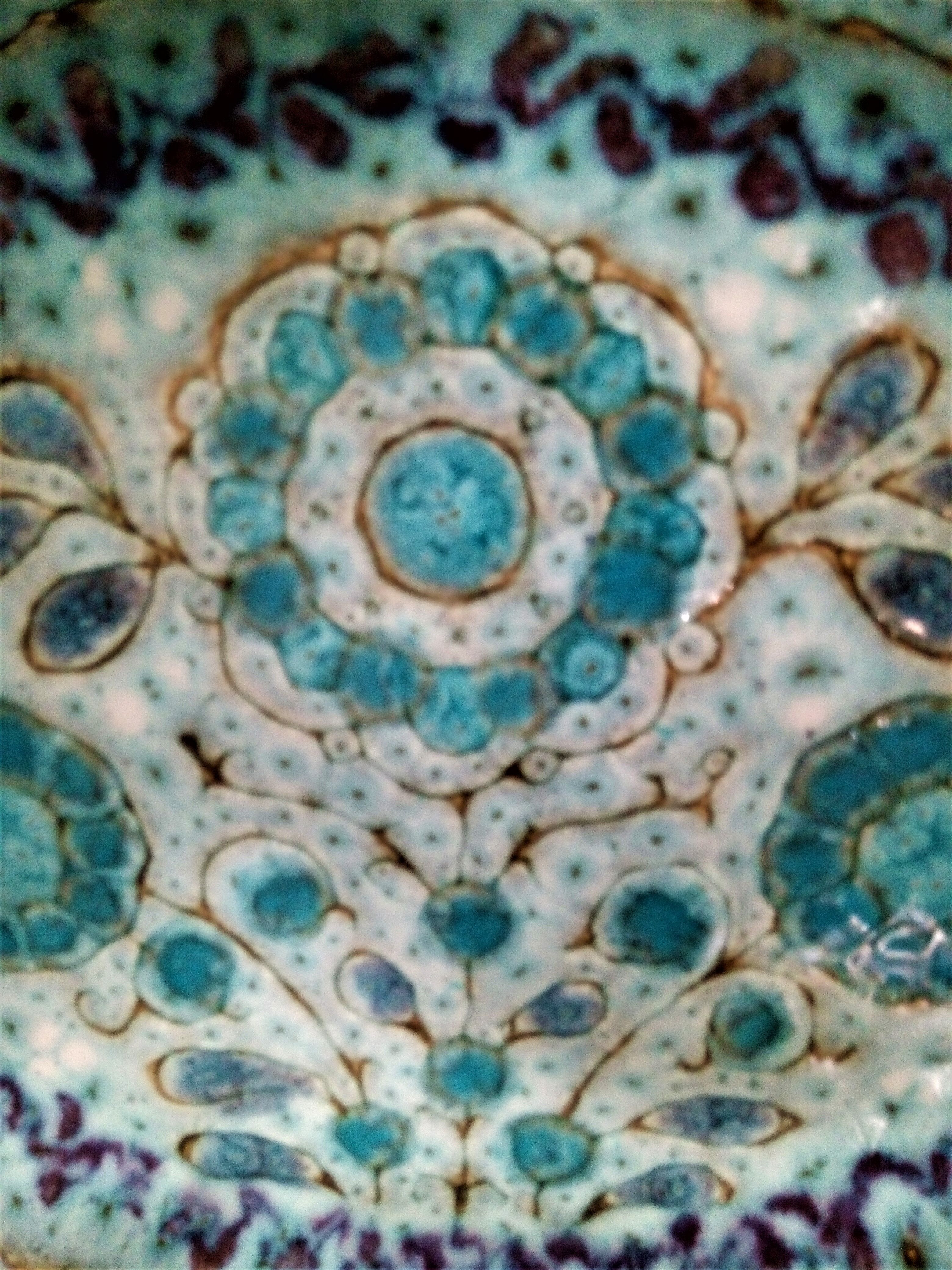 Dish from the 70s enamelled ceramic