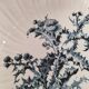 Large antique Gien hollow dish, Chardons blue model – fine 19th century earthenware