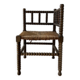Turned wood corner chair