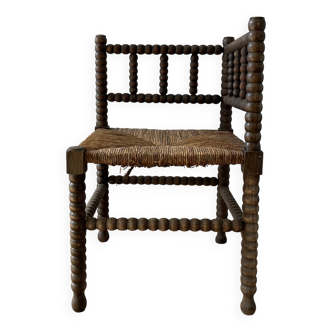 Chaise d’angle bois tourné