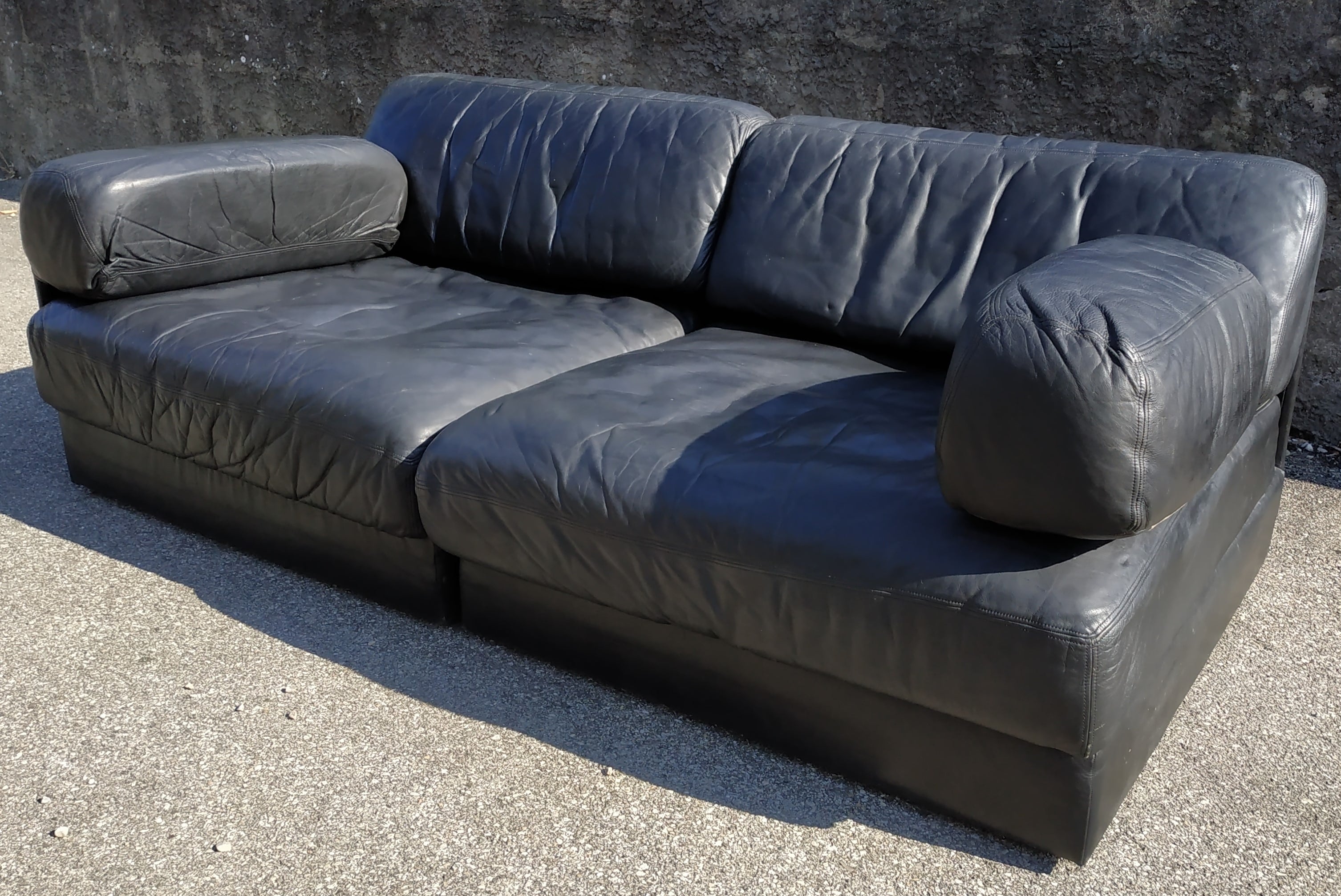 Sofa convertible modular seats leather of Sede 1970