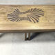 Table basse en laiton gravé vintage, années 1970
