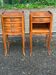 2 Louis XV bedside tables made of curved solid wood with drawers from the 1930s.