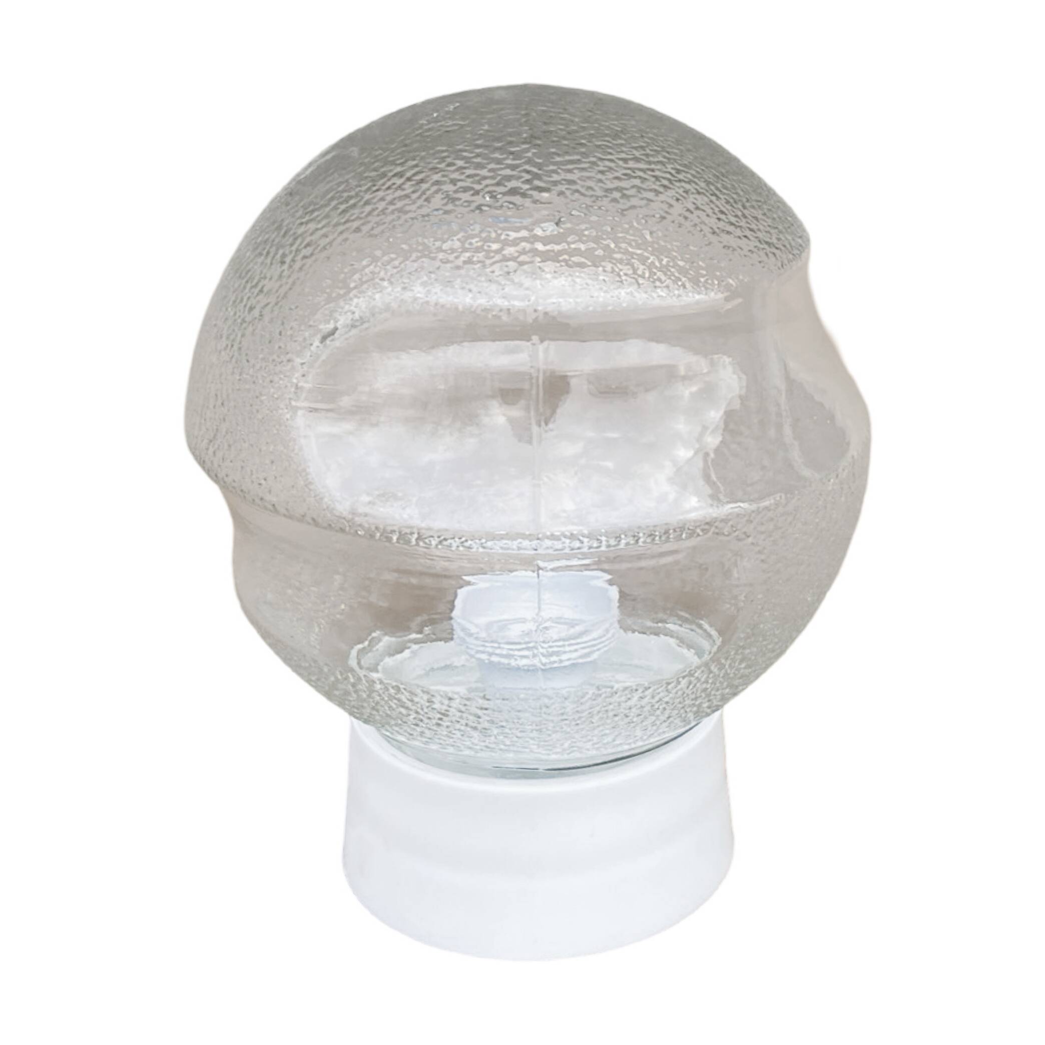 Glass industrial wall lamp, DZPE, Poland, 1970s.