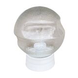 Glass industrial wall lamp, DZPE, Poland, 1970s.