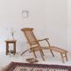 Chaise longue bois et cannage