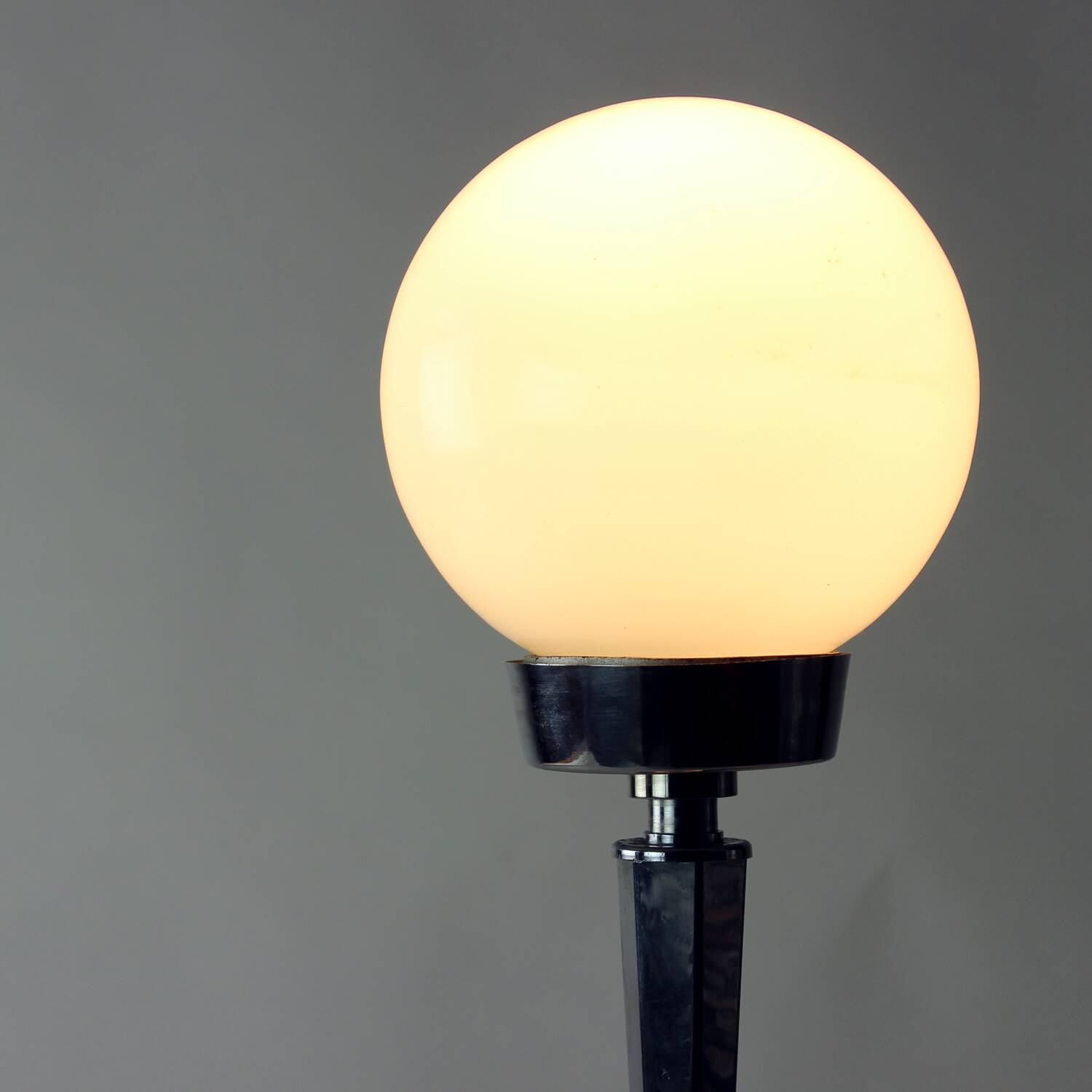 Art Deco table lamp in chrome and glass, Czechoslovakia 1940s