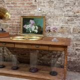 Meuble de métier, ancienne table de drapier