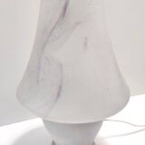 Postmodern White Murano Glass Table Lamp with a Pink Marble Effect, Italy