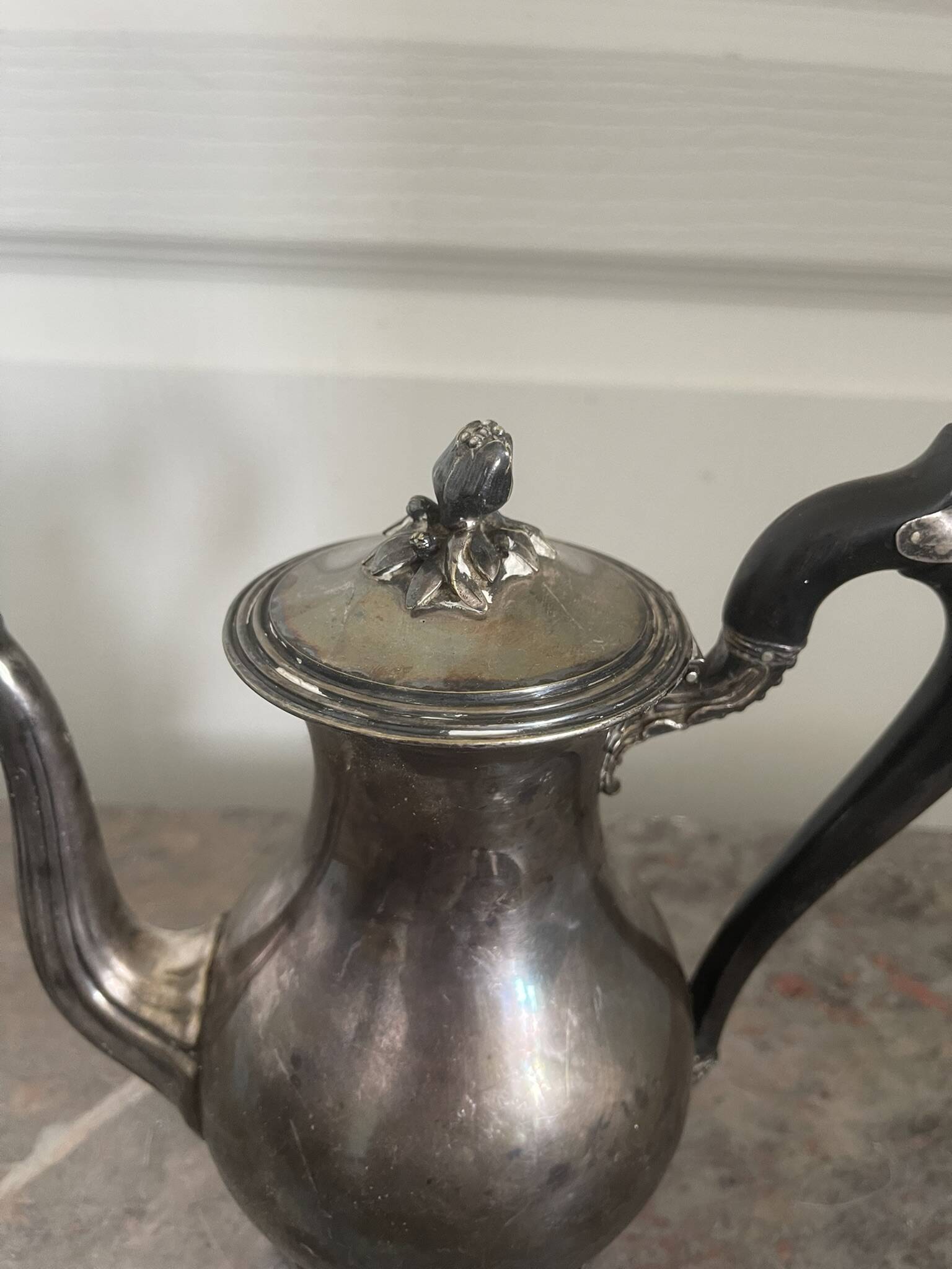 Antique silver-plated coffee pot teapot art nouveau christofle