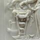 Small limestone bas-relief of petrifying fountains, antique scene, vintage