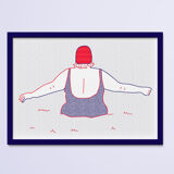 Illustration a4 naiade no. 2/8  bretagne baigneuse bleu