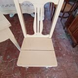 White vintage table with chair and mirror