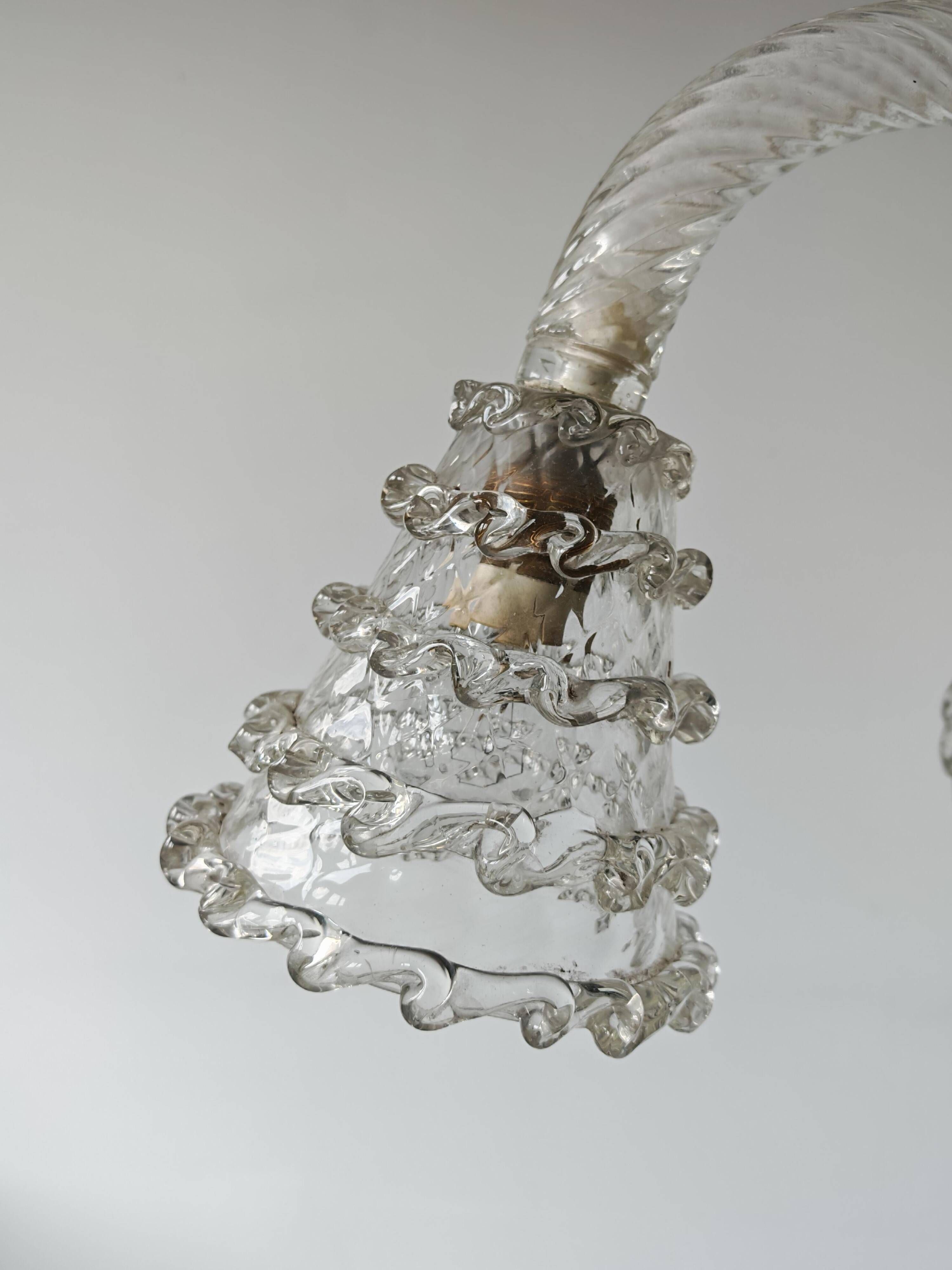 Art Deco chandelier in Murano glass by Barovier and Toso from the 1940s.