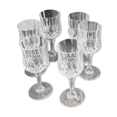 Cristal d’Arques Longchamp – Set de 6 verres à pied n 5 – Vintage 24% PbO