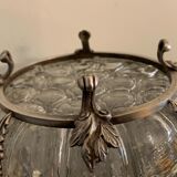 Reims glass flower spade with silver metal footing