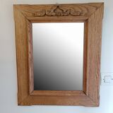 Antique mirror with knot in light oak