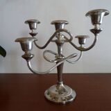 Chandelier 5 burners vintage silver metal