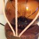 Marine lamp with amber glass globe 60/70s