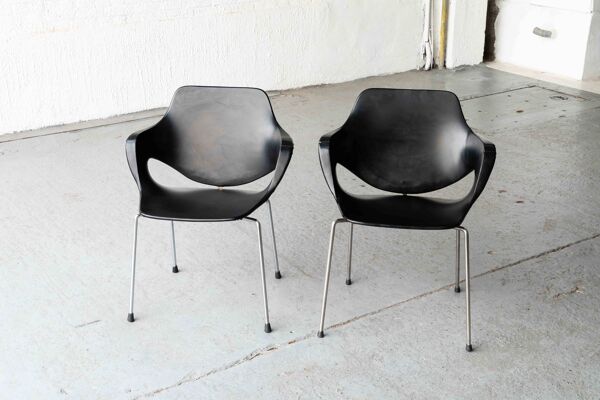 Set of 2 dining chairs by Straatman,  Loral & Cie, Belgium, 1960's