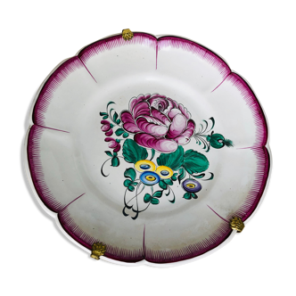 Old plate 18th floral decoration