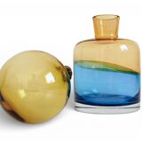 Sommerso Murano Art Glass Bottle In The Style of Flavio Poli for Seguso