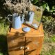 Two-door wooden bedside table