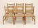 Six mid-century Scandinavian chairs, wood & Danish cord, 1960s.