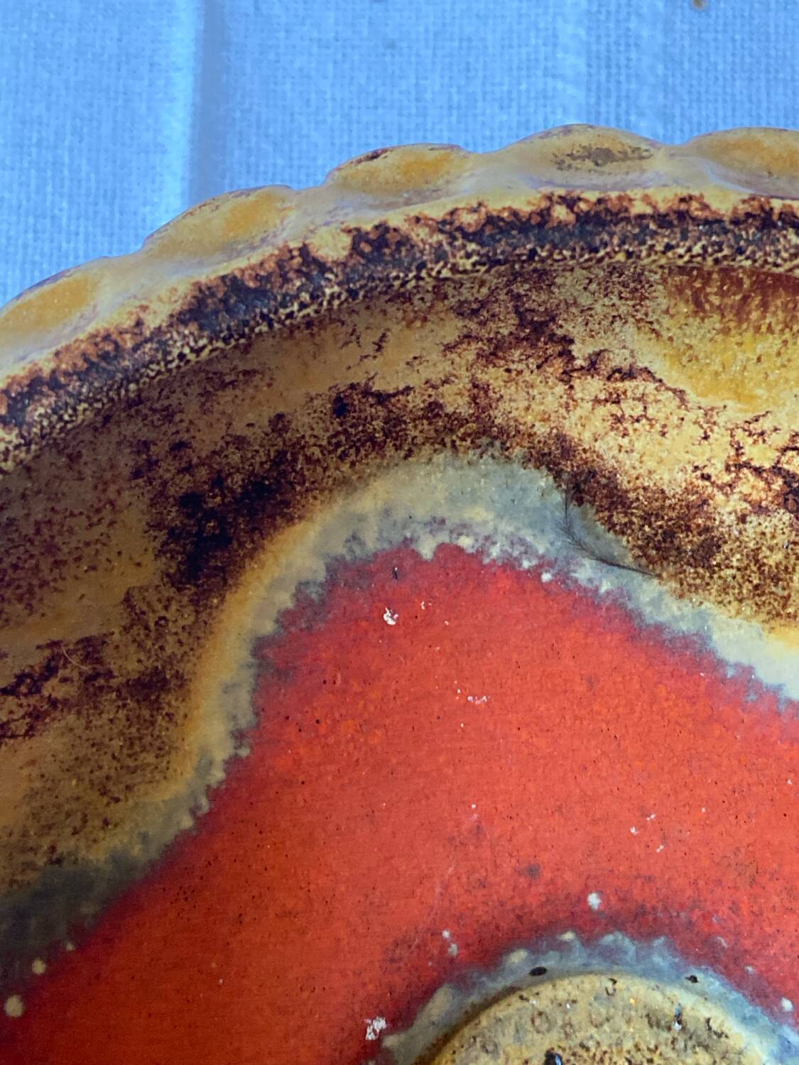 Vintage German earthenware fruit bowl – 1970s