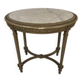 Louis XVI style oval pedestal table in grey lacquered wood