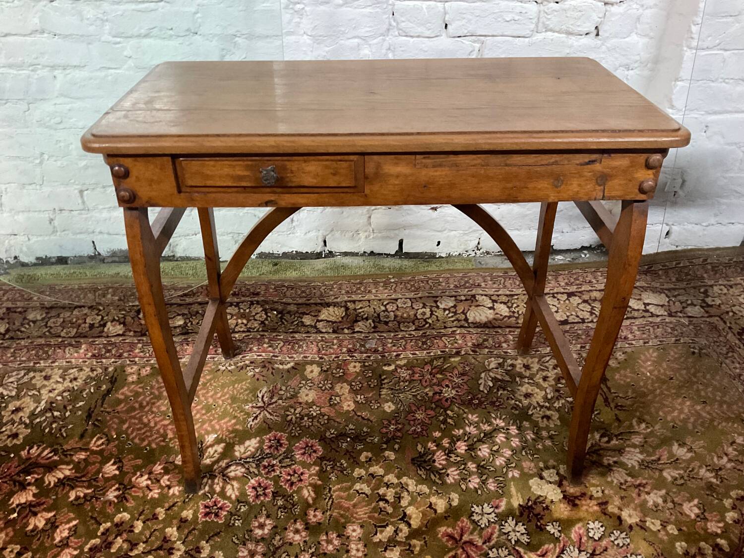 Old small solid wood desk