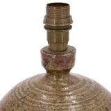 Lampe boule de potier en grès pyrité de Guy Baudat, années 70