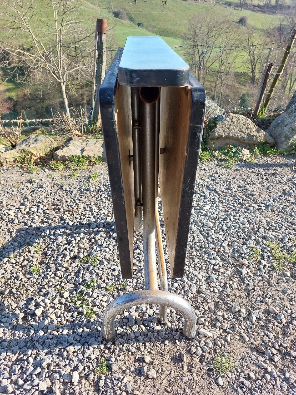 Blue formica: sideboard and folding table