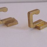 Set of 5 Vintage Brass Square Hooks
