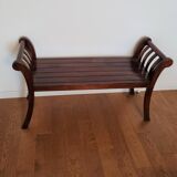 Wooden bench with armrests and moldings