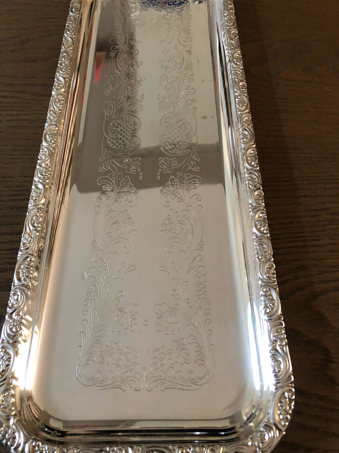 Silver metal cake dish