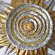 Sculpture murale relief Soleil or et argent Vintage