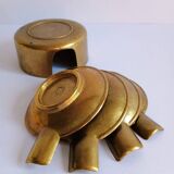 Set of 4 vintage brass nesting ashtrays