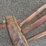 Pair of vintage Aranjou brutalist chairs in solid wood